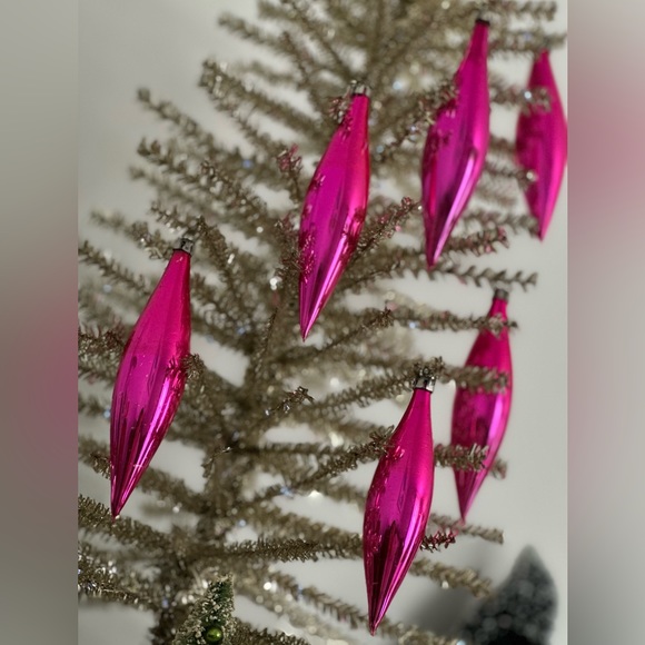Pink Christmas Glass Ornaments Made in Poland - Picture 7 of 15
